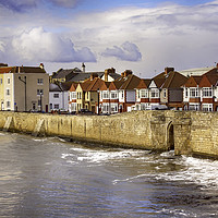 Buy canvas prints of Hartlepool Town Wall - High Tide by Trevor Camp