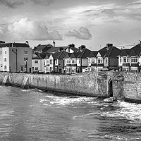 Buy canvas prints of Hartlepool Town Wall - High Tide - Toned by Trevor Camp