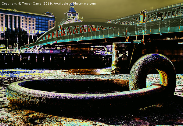Swing Bridge Mooring - Solarised Picture Board by Trevor Camp