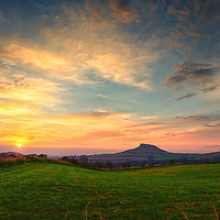 Buy canvas prints of Sunset over Roseberry by Trevor Camp