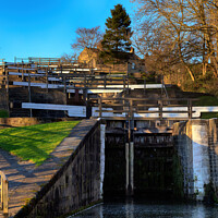 Buy canvas prints of Bingley Five Rise - 01 by Trevor Camp