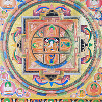 Buy canvas prints of Panchabuddha Mandala, depicting five forms of Buddha symbolising by stefano baldini