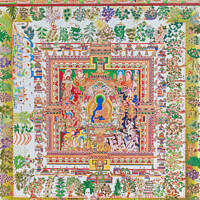 Buy canvas prints of Medicine Buddha Mandala, the centre figure of Bhaisajyaguru repr by stefano baldini