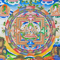 Buy canvas prints of Vajrasattva, Mandala , depicting the self created tantric Buddha by stefano baldini