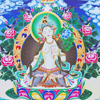 Buy canvas prints of Image depicting the white Tara, the seven eyed divine mother sea by stefano baldini