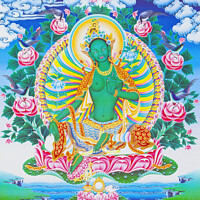 Buy canvas prints of Image depicting the green Tara, the maternal protector from all  by stefano baldini
