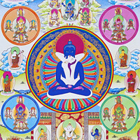Buy canvas prints of Image depicting Samantabhadra, together with his consort, symbol by stefano baldini