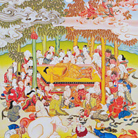 Buy canvas prints of Image depicting the  Buddha of Nirvana, Nepal by stefano baldini
