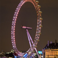 Buy canvas prints of Night view of the london eye, London, England by stefano baldini