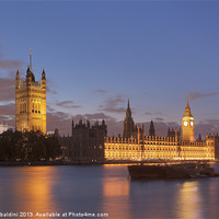 Buy canvas prints of The house of parliament at night, London, UK by stefano baldini