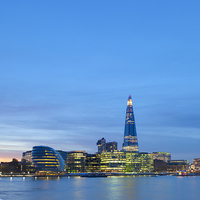 Buy canvas prints of The Shard at night by stefano baldini