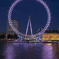 Buy canvas prints of Night view of the london eye by stefano baldini