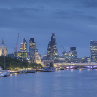 Buy canvas prints of London skyline and river Thames at dusk, London, E by stefano baldini