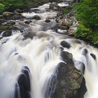 Buy canvas prints of The hermitage waterfall by Edward Linton