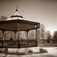 Buy canvas prints of Band stand in sepia by stephen clarridge