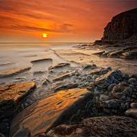 Buy canvas prints of Sunset at Dunraven Bay by Steven Clements LNPS