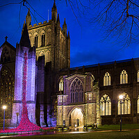 Buy canvas prints of Weeping window at Hereford Cathedral by Catherine Joll