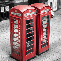 Buy canvas prints of Telephone Boxes, London. by Catherine Joll