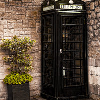 Buy canvas prints of Black Telephone Box by Catherine Joll
