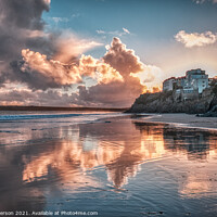 Buy canvas prints of Tenby South Beach Sunset  by Paul Deverson