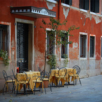 Buy canvas prints of Cafe in Venice by David Worthington