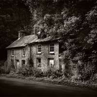 Buy canvas prints of Abandoned Welsh cottage by David Worthington