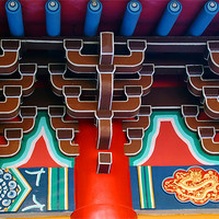 Buy canvas prints of Roor detail  In Kowloon temple by David Worthington