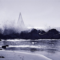 Buy canvas prints of Breaking surf by David Worthington