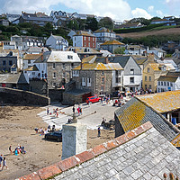 Buy canvas prints of Port Issac harbour Cornwall  by David Worthington