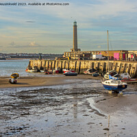 Buy canvas prints of Margate Harbour Arm at Low Tide by Louise Heusinkveld