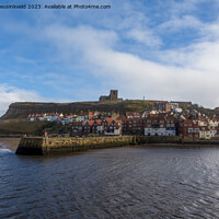 Buy canvas prints of Whitby, East Cliff and River Esk, North Yorkshire, England by Louise Heusinkveld