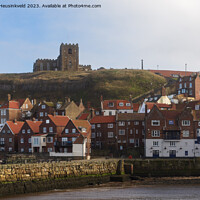 Buy canvas prints of Whitby, East Cliff and River Esk, North Yorkshire, England by Louise Heusinkveld