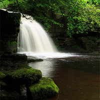Buy canvas prints of West Burton Falls, Wensleydale by Louise Heusinkveld