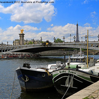 Buy canvas prints of Houseboats on the Seine by Louise Heusinkveld