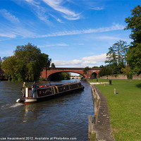 Buy canvas prints of Narrowboat Mooring in Maidenhead by Louise Heusinkveld
