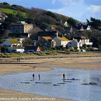 Buy canvas prints of The beach at Marazion, Cornwall by Louise Heusinkveld