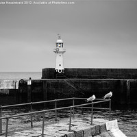 Buy canvas prints of Mevagissey lighthouse, Cornwall by Louise Heusinkveld