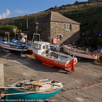Buy canvas prints of Mullion Cove, Cornwall by Louise Heusinkveld