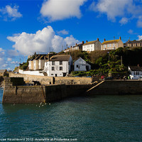 Buy canvas prints of The outer harbour, Porthleven, Cornwall by Louise Heusinkveld