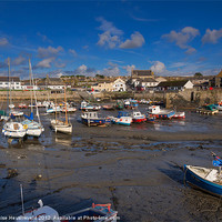 Buy canvas prints of The inner harbour at Porthleven, Cornwall by Louise Heusinkveld
