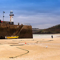 Buy canvas prints of Low tide on the beach at St Ives, Cornwall by Louise Heusinkveld