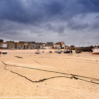 Buy canvas prints of Low tide on the beach at St Ives, Cornwall by Louise Heusinkveld