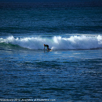 Buy canvas prints of Surfer at Porthleven, Cornwall by Louise Heusinkveld