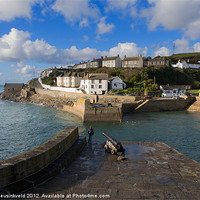 Buy canvas prints of The outer harbour, Porthleven, Cornwall by Louise Heusinkveld