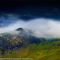 Buy canvas prints of Clouds over Bull Crag and Maiden Moor by Louise Heusinkveld