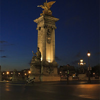 Buy canvas prints of Pont Alexandre III at night, Paris, France by Louise Heusinkveld