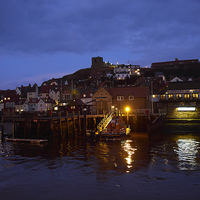 Buy canvas prints of Whitby Lower Harbour and the RNLI Lifeboat Station by Louise Heusinkveld