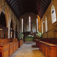 Buy canvas prints of Interior of St Andrews Church, Corbridge by Louise Heusinkveld