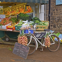 Buy canvas prints of Produce market in Corbridge, Northumberland by Louise Heusinkveld
