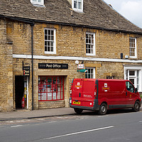 Buy canvas prints of Post Office and Royal Mail van, Stow-on-the-Wold by Louise Heusinkveld